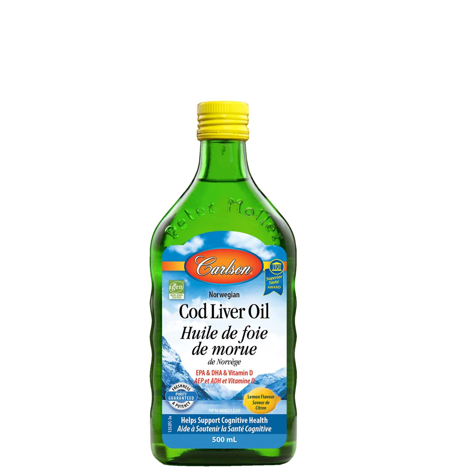 Carlson Cod Liver Oil, 1100 mg Omega3s, Liquid Fish Oil Supplement, WildCaught Norwegian